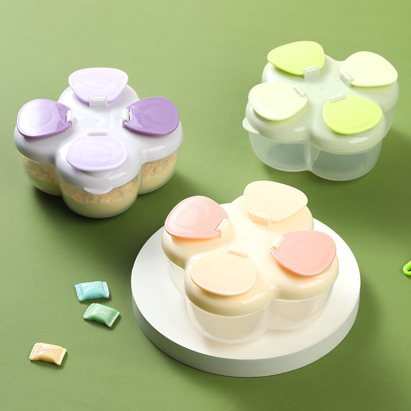 휴대용 클로버 4칸 분유 캐니스터, 원터치 뚜껑 밀폐형 - Baby Food Jars With Lids 리뷰 및 가격