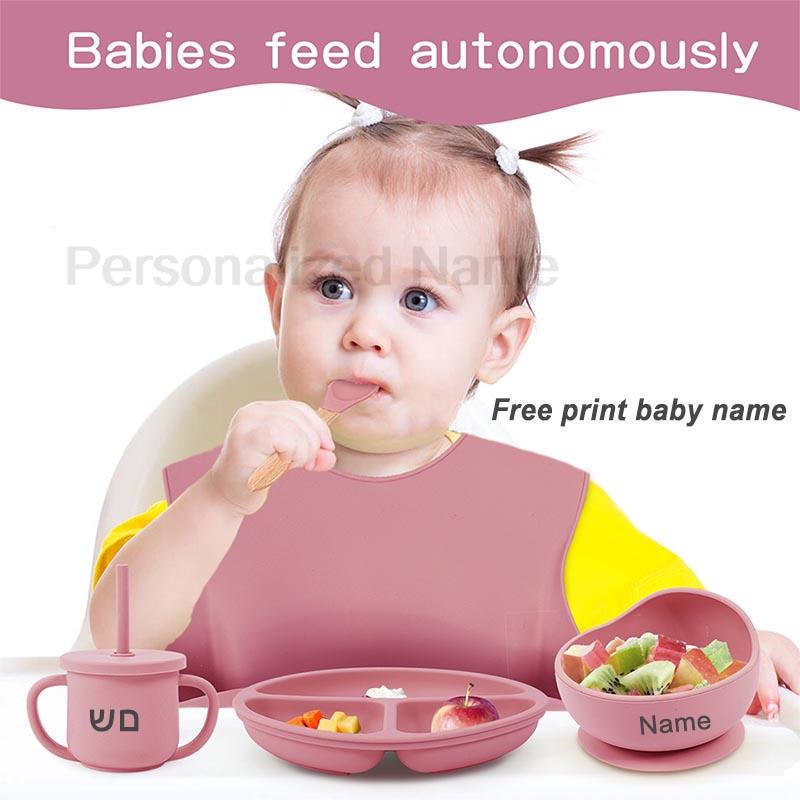 아이들을위한 6Pcs 실리콘 식기 아기 먹이 세트 빨판 - Baby Food Menu 리뷰 및 가격